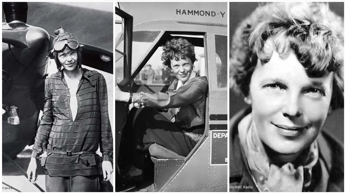 Amelia Earhart, first woman aviator to fly solo across the Atlantic